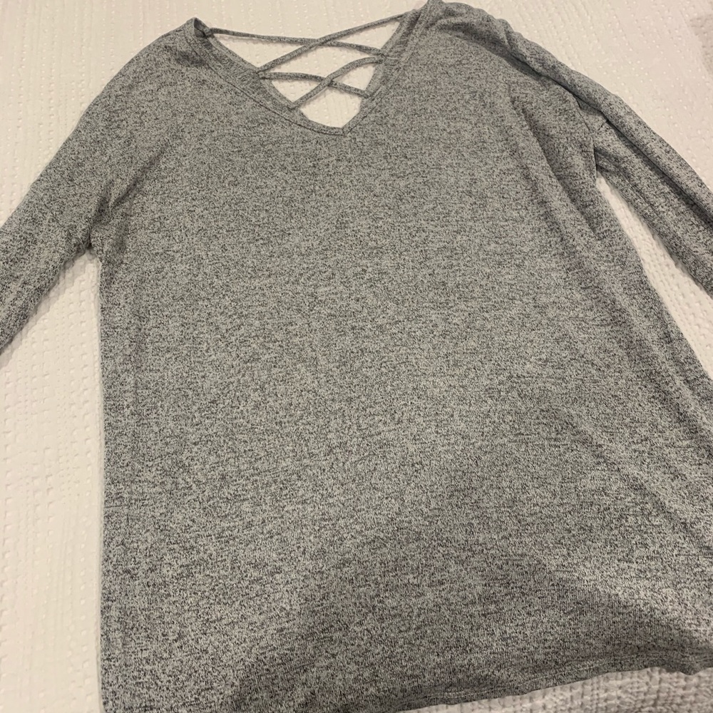 Gray long sleeve sweater